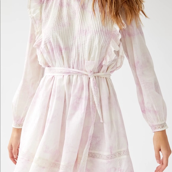 NWT Wilfred Elia Dress Ruffled tie dye blue mini dress size small - Picture 13 of 16